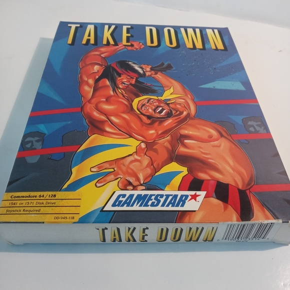 1988 Vintage Gamestar Take Down Wrestling Commodore C64 / 128 Game Action Arcade - Picture 2 of 11